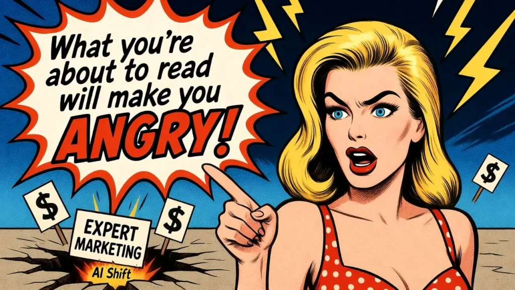 blonde cartoon woman pointing at Ai Shift