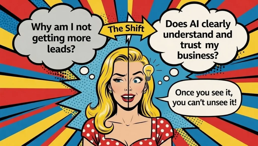 woman cartoon figuring out what works for Ai Ranking