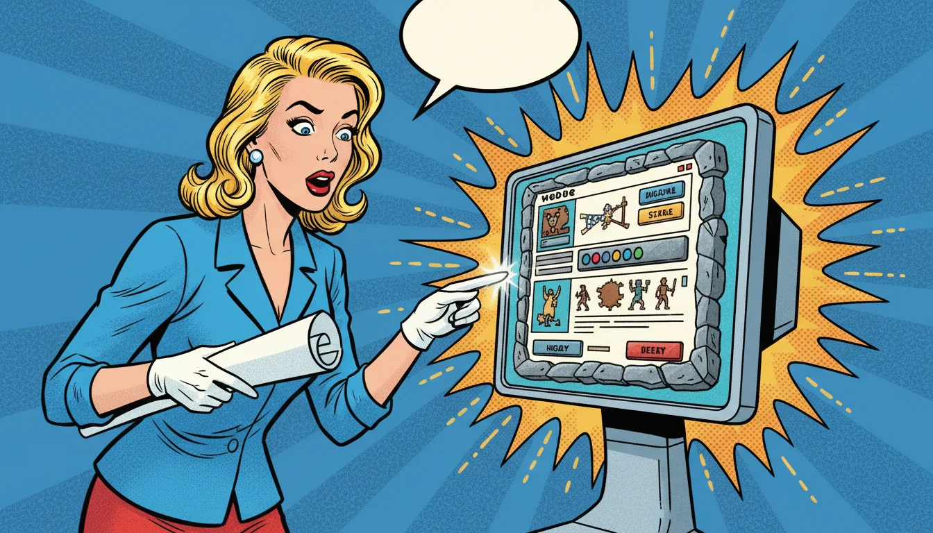 Wide-eyed blonde spots her outdated Nashville website—time for a free modern makeover!