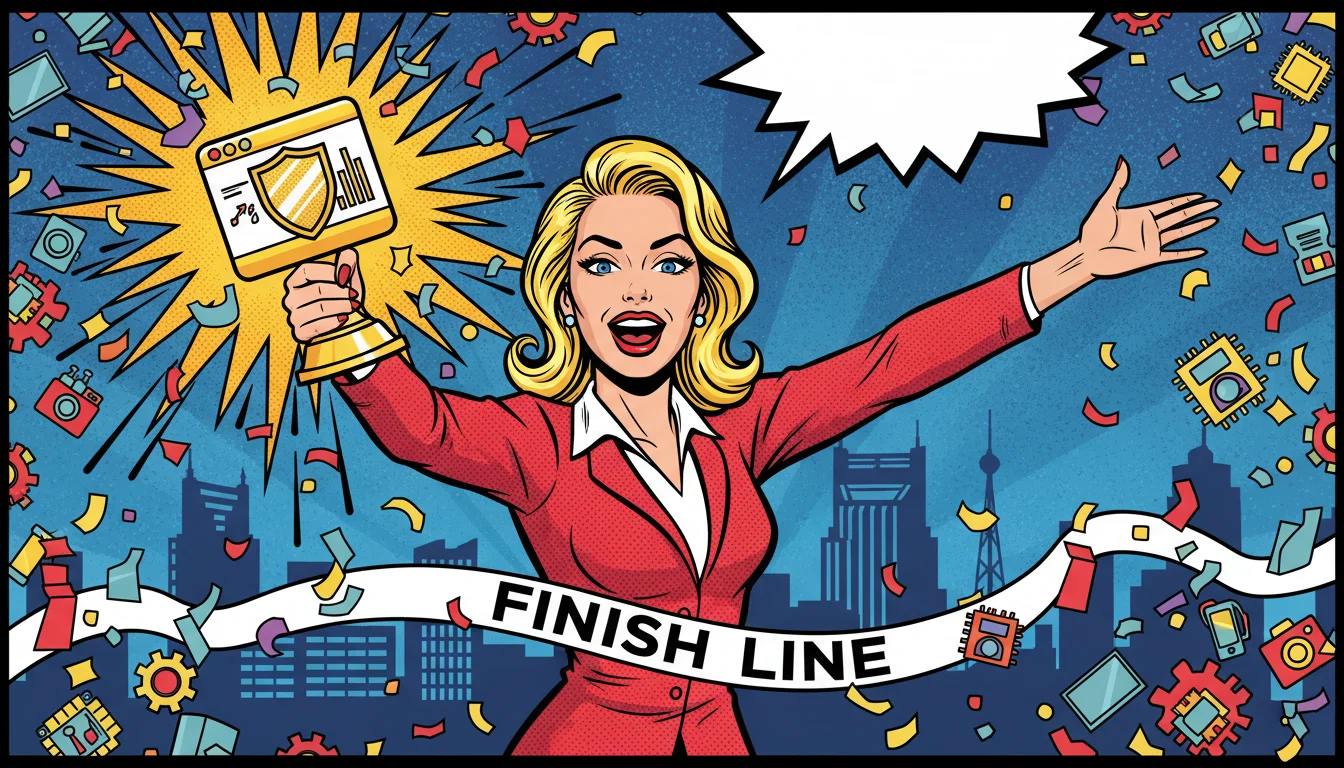 Victorious blonde wins free Nashville website contest trophy—local glory awaits!