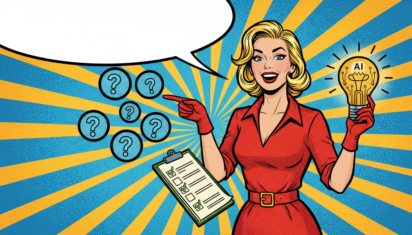 Sassy blonde tackles lead gen FAQs with AI flair—questions answered, leads captured!